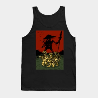 a godzilla sized monster. giant vietnam war skeleton poster. Tank Top